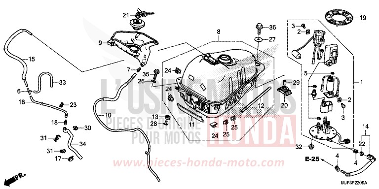 FUEL TANK for CTX700 ABS PEARL FADELESS WHITE (NH341) from 2014